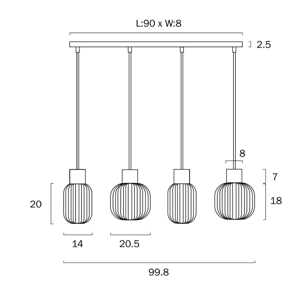 Telbix NORI - 4 Light Pendant-Telbix-Ozlighting.com.au