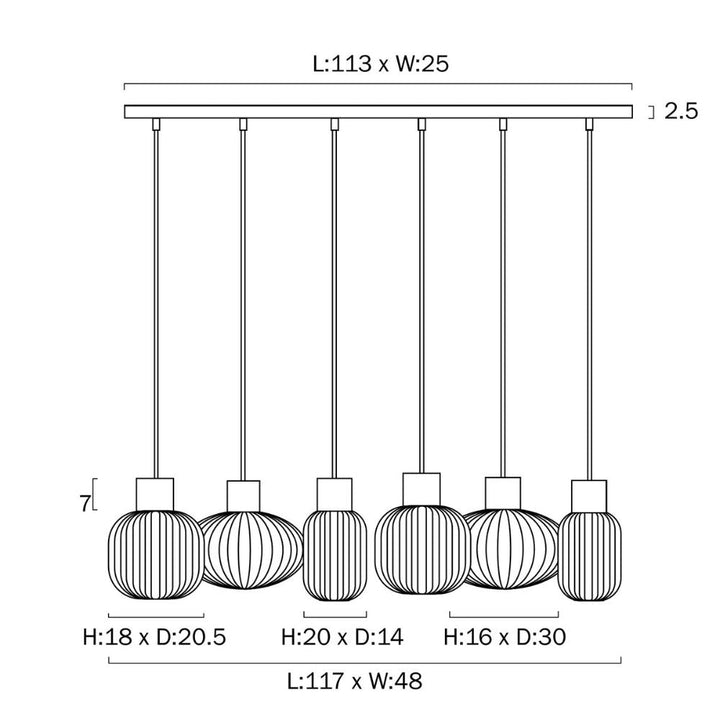 Telbix NORI - 6 Light Pendant-Telbix-Ozlighting.com.au