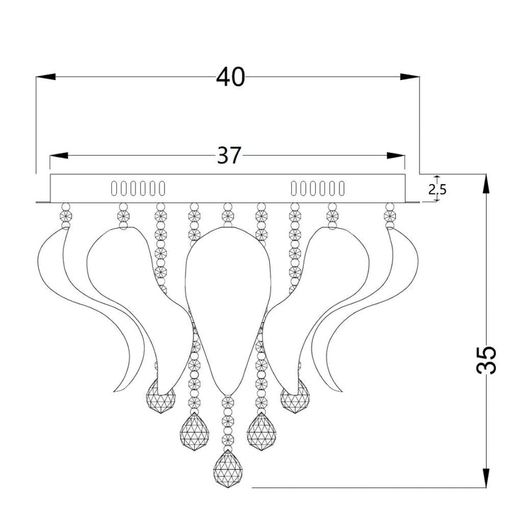 Telbix ODESSA 40 - 5 Light G9 Replaceable Close-To-Ceiling CTC Flush Pendant Ceiling Light-Telbix-Ozlighting.com.au