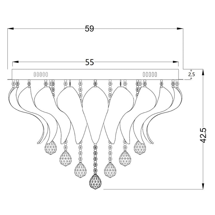 Telbix ODESSA 60 - 10 Light G9 Replaceable Close-To-Ceiling Flush Pendant Ceiling Light-Telbix-Ozlighting.com.au