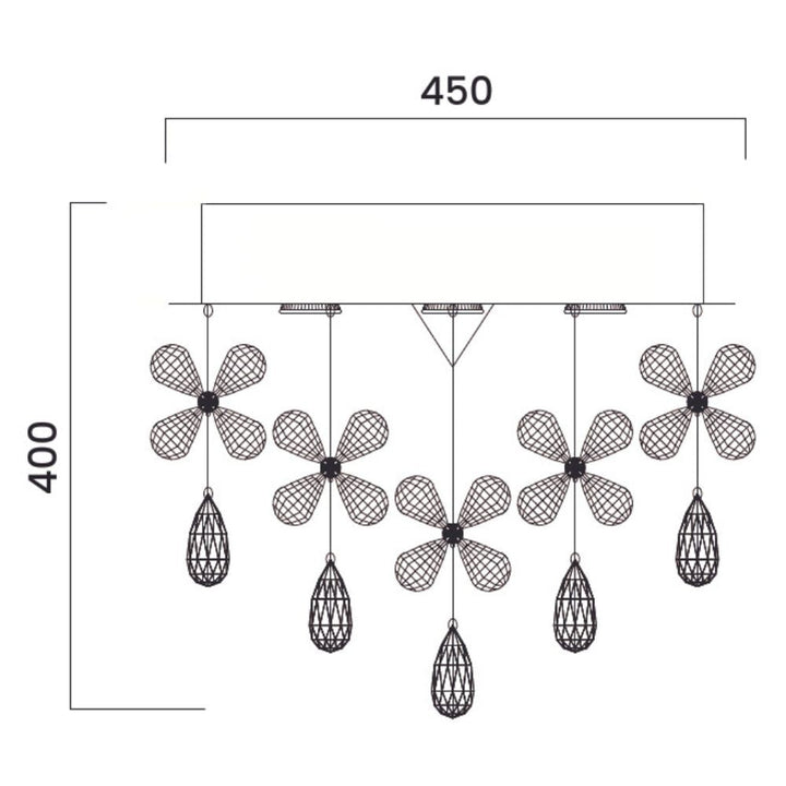 Telbix PARADIS - 7xGU10 Replaceable 45cm Close-To-Ceiling CTC Flush Pendant Ceiling Light-Telbix-Ozlighting.com.au