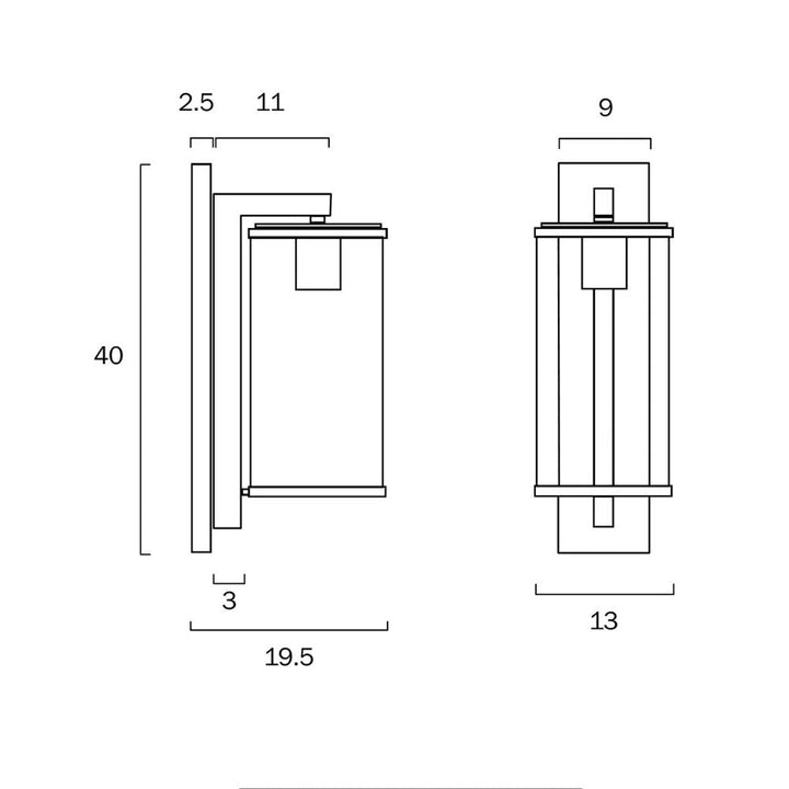 Telbix PEROVA 40 - Modern Exterior Flush Wall Light IP43-Telbix-Ozlighting.com.au