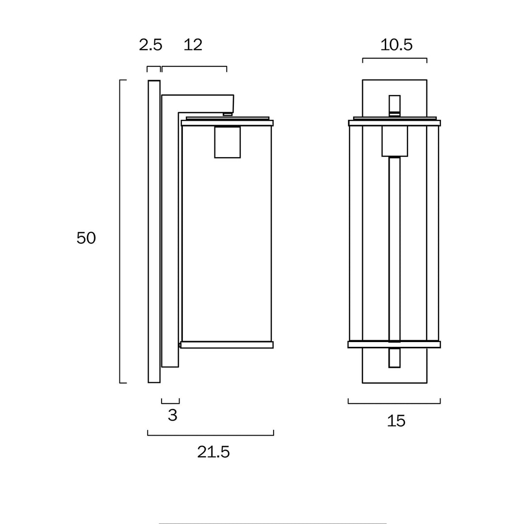 Telbix PEROVA 50 - Modern Exterior Flush Wall Light IP43-Telbix-Ozlighting.com.au