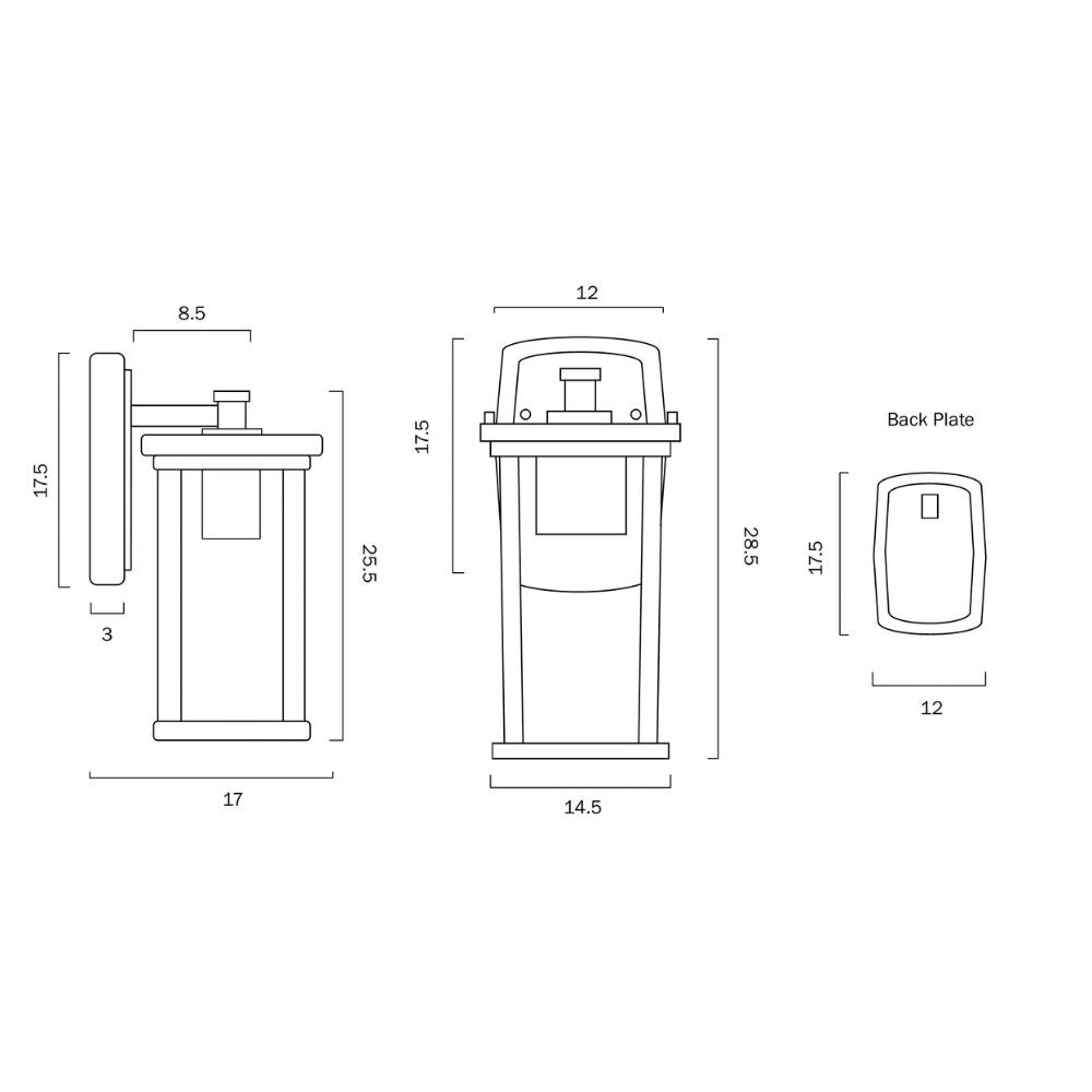 Telbix REESE-EX135 - Modern Exterior Wall Coach Light IP43-Telbix-Ozlighting.com.au