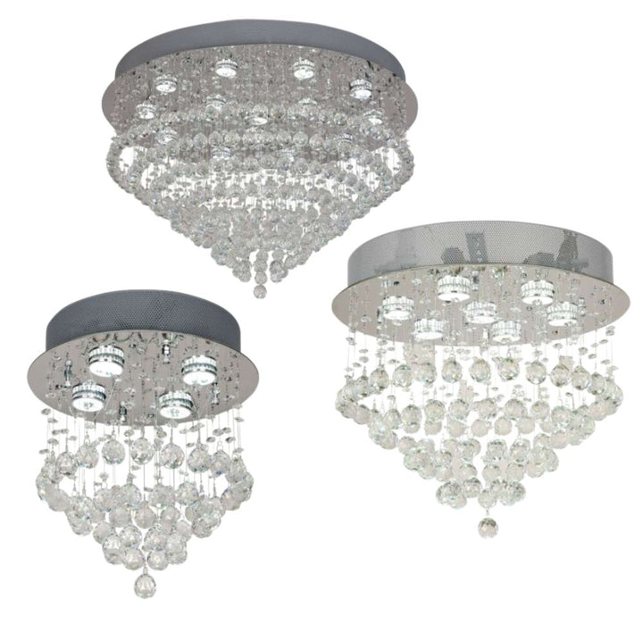 Telbix SAVINA - Close-To-Ceiling CTC Flush Crystal Pendant Ceiling Light-Telbix-Ozlighting.com.au