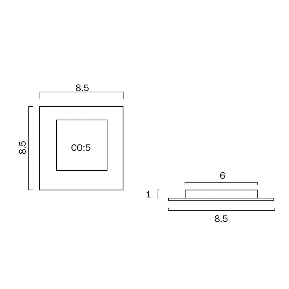 Telbix STOW - 3W LED Square Flat Face Cabinet Downlight-Telbix-Ozlighting.com.au