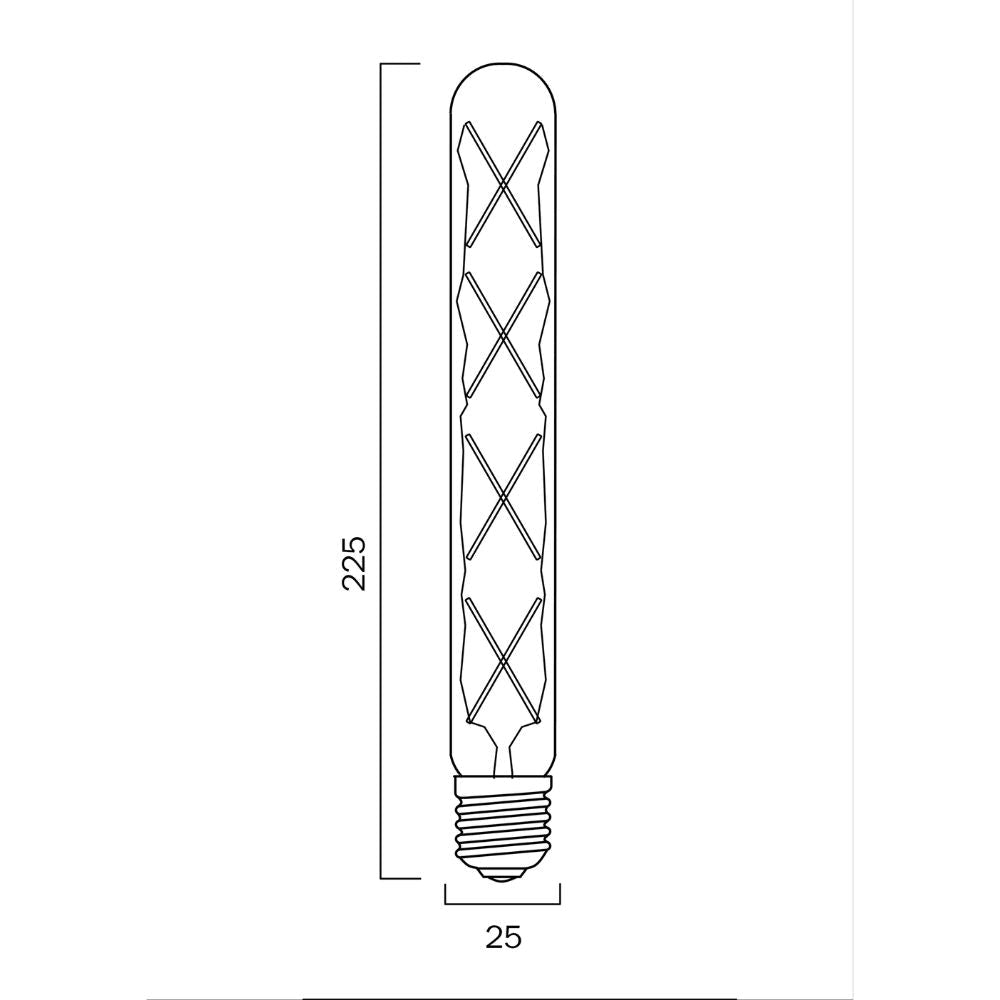 Telbix T30 - 8W LED Dimmable Tubular T30 Shape Filament Clear Globe - E27-Telbix-Ozlighting.com.au