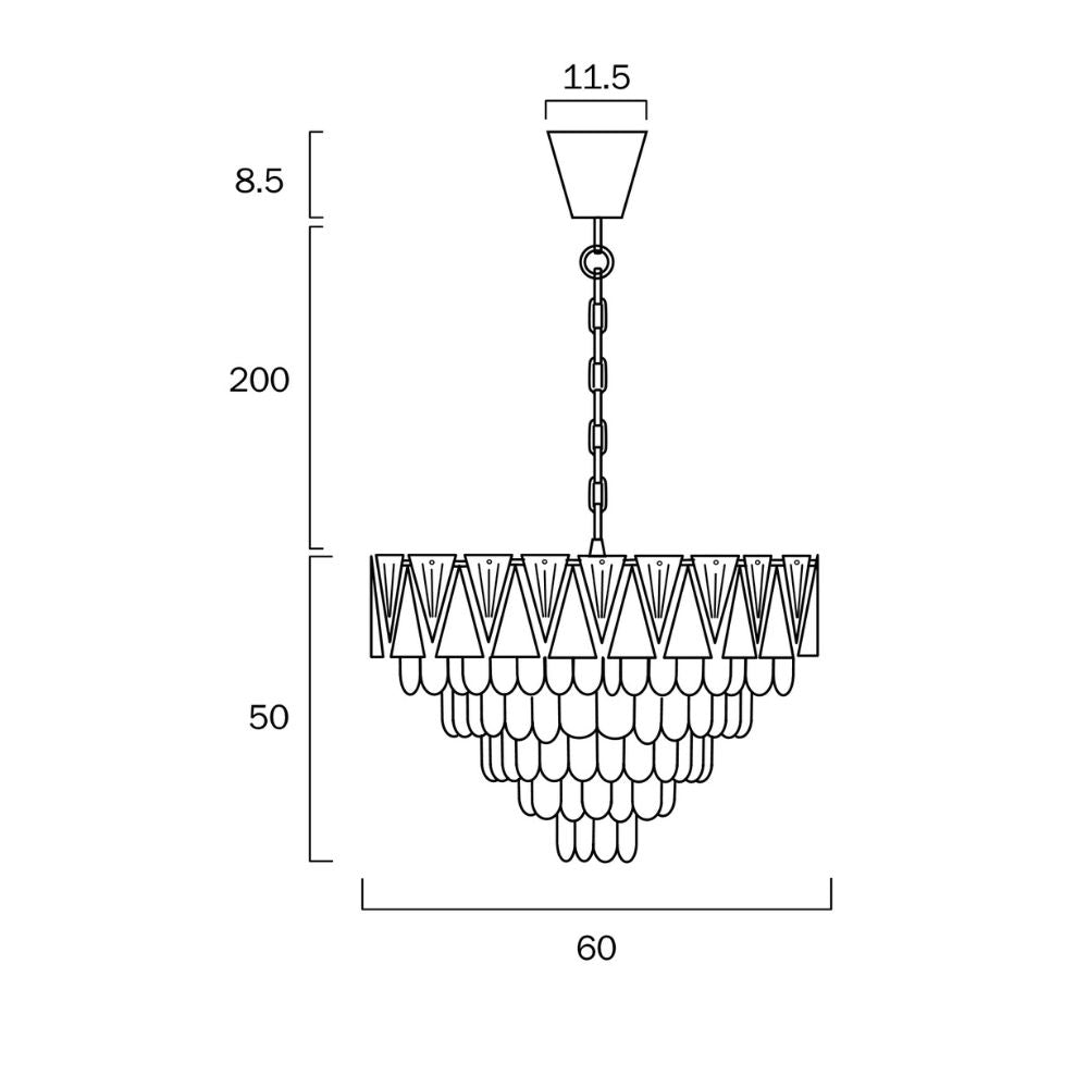 Telbix VALERIE - 60CM 10 Light Pendant-Telbix-Ozlighting.com.au