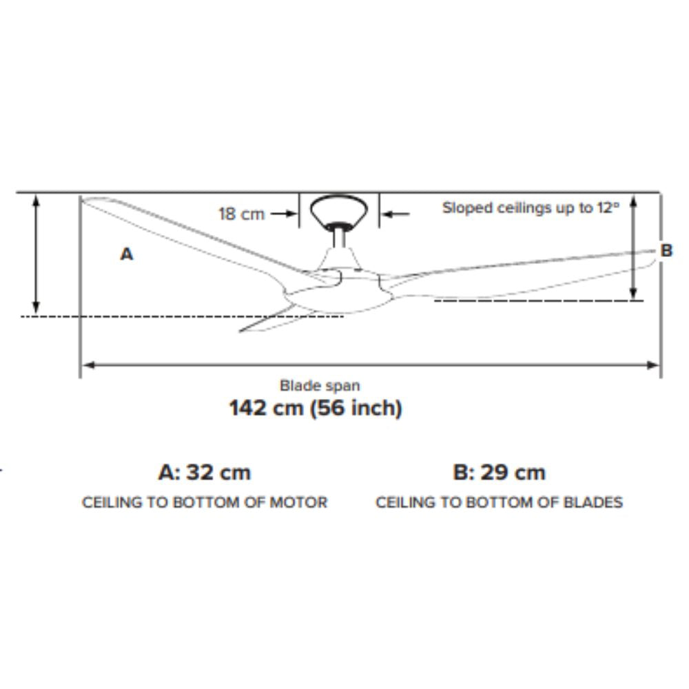 ThreeSixty Fans DELTA - 3 Blade 1420mm 56" DC Ceiling Fan & Remote Control-ThreeSixty Fans-Ozlighting.com.au