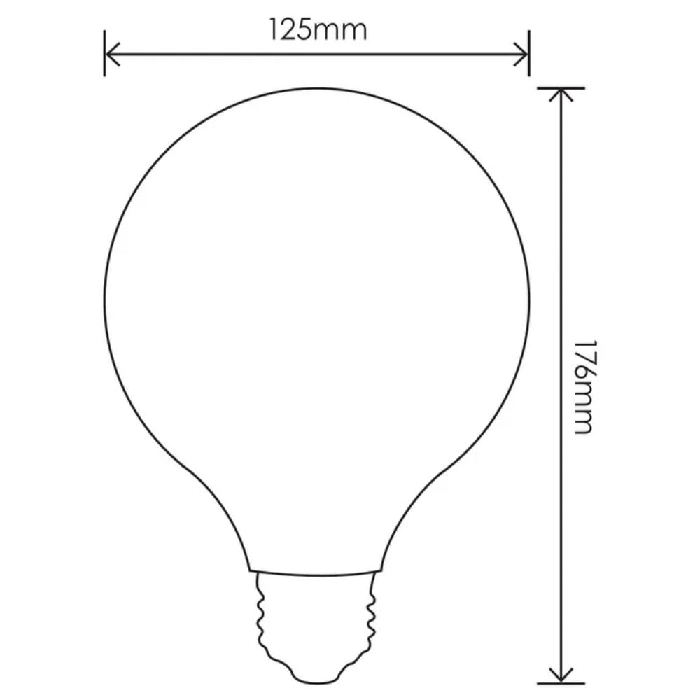 Vencha GLOBE-G125 - 6W LED Dimmable G125 Spherical Shape Filament Clear Glass Globe - E27-Vencha-Ozlighting.com.au