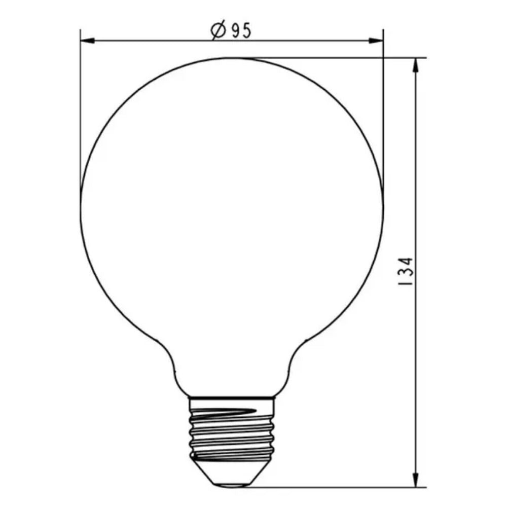 Vencha GLOBE-G95 - 4W LED G95 Spherical Shape Filament Clear Glass Globe - E27-Vencha-Ozlighting.com.au