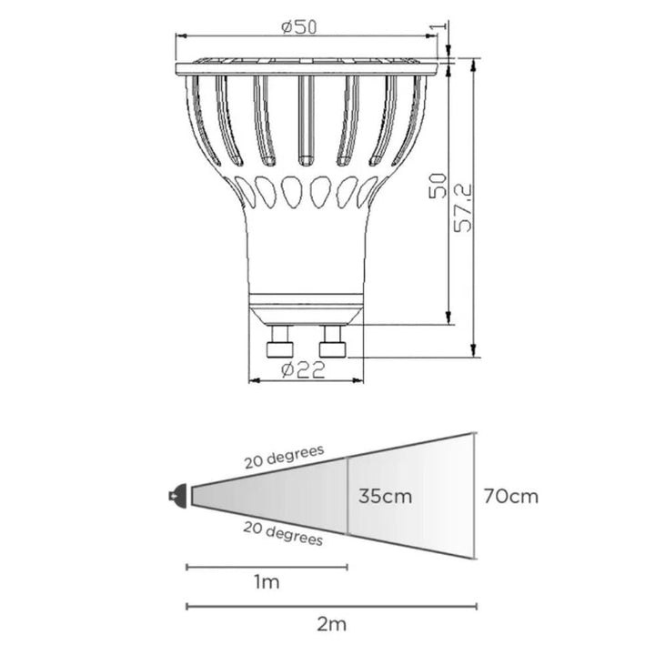 Vencha PLUTO-P10 - 10W LED 20° GU10 Shape PC Globe-Vencha-Ozlighting.com.au