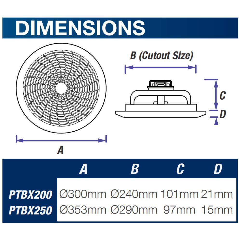 Ventair GYRO-200/250 - Round 200mm/250mm Axial Ball Bearing Exhaust Fan-Ventair-Ozlighting.com.au