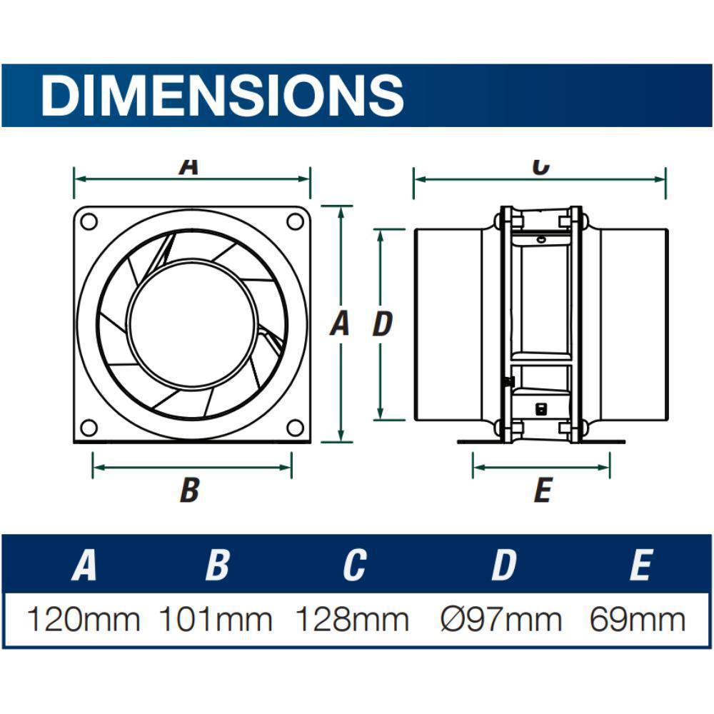 Ventair INLINE-100 - Axial Inline 100mm Exhaust Fan-Ventair-Ozlighting.com.au