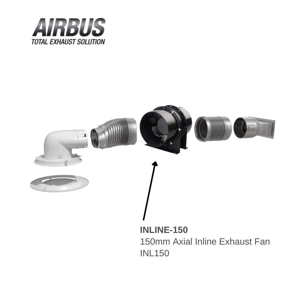 Ventair INLINE-150 - Axial Inline 150mm Exhaust Fan-Ventair-Ozlighting.com.au