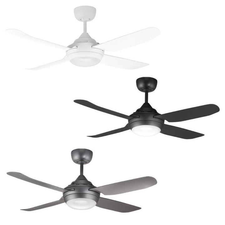 Ventair SPINIKA-48-LIGHT - 4 Blade 1220mm 48" AC Ceiling Fan With 20W Colour Changeable LED Light-Ventair-Ozlighting.com.au