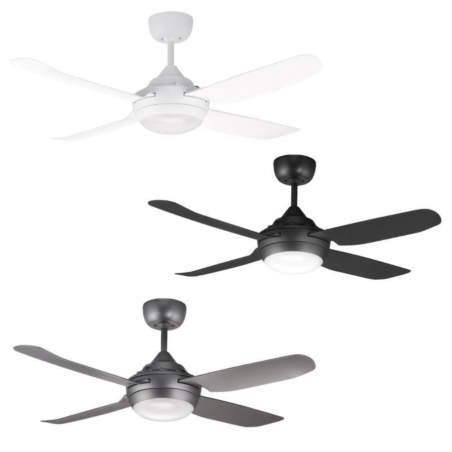 Ventair SPINIKA-48-LIGHT - 4 Blade 1220mm 48" AC Ceiling Fan With 20W Colour Changeable LED Light-Ventair-Ozlighting.com.au