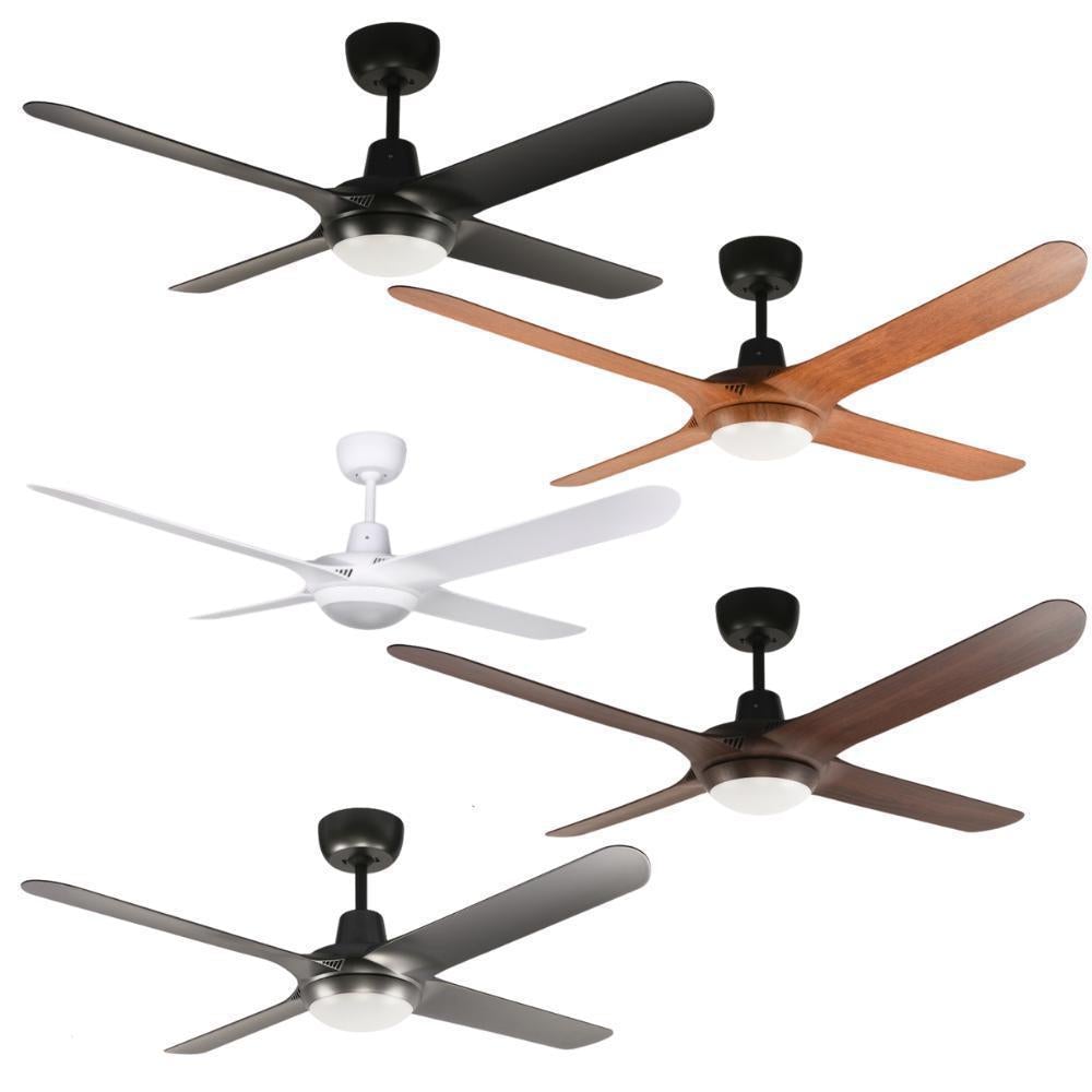 Ventair SPYDA-50-LIGHT - 4 Blade 1250mm 50" Fully Moulded PC AC Ceiling Fan With 20W LED Light-Ventair-Ozlighting.com.au