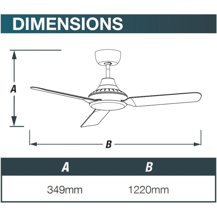 Ventair STANZA-48 - 3 Blade 1220mm 48" AC Ceiling Fan-Ventair-Ozlighting.com.au