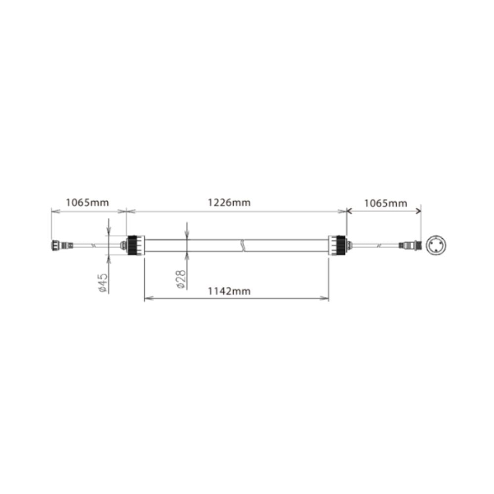 Vibe - 25W LED Tube IP66 With 1M CONN EA END-Vibe Lighting-Ozlighting.com.au