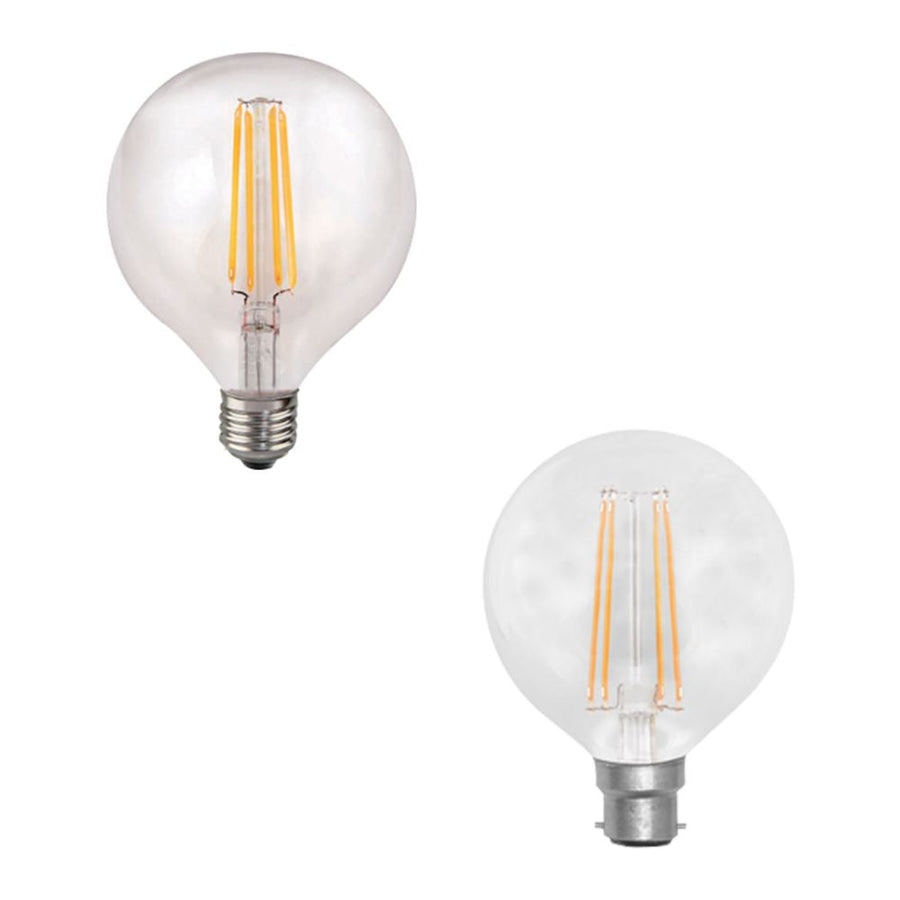 Vibe GLOBE-G95 - 7W LED Dimmable G95 Spherical Shape Filament Clear Glass Globe 2100K - B22/E27-Vibe Lighting-Ozlighting.com.au