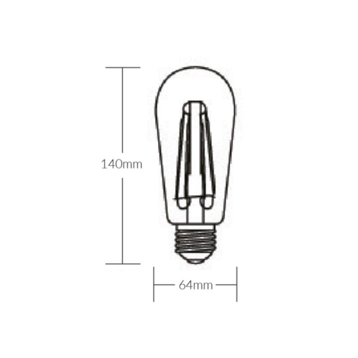 Vibe GLOBE-PEAR - 7W LED Dimmable Pear ST64 Shape Filament Clear Globe 2100K - E27/B22-Vibe Lighting-Ozlighting.com.au