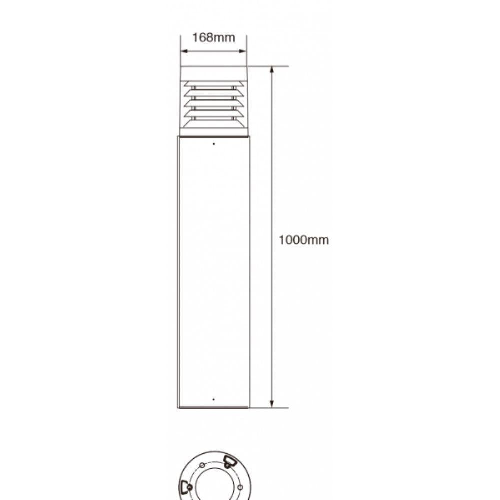 Vibe VBLBO-1090 - 25W LED Bollard Light IP65 - 3000K/4000K-Vibe Lighting-Ozlighting.com.au