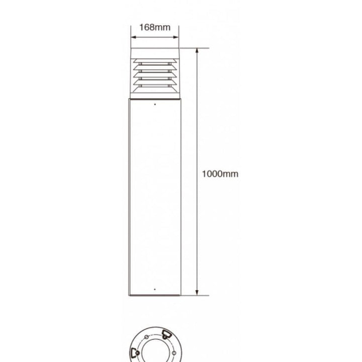 Vibe VBLBO-1090 - 25W LED Bollard Light IP65 - 3000K/4000K-Vibe Lighting-Ozlighting.com.au