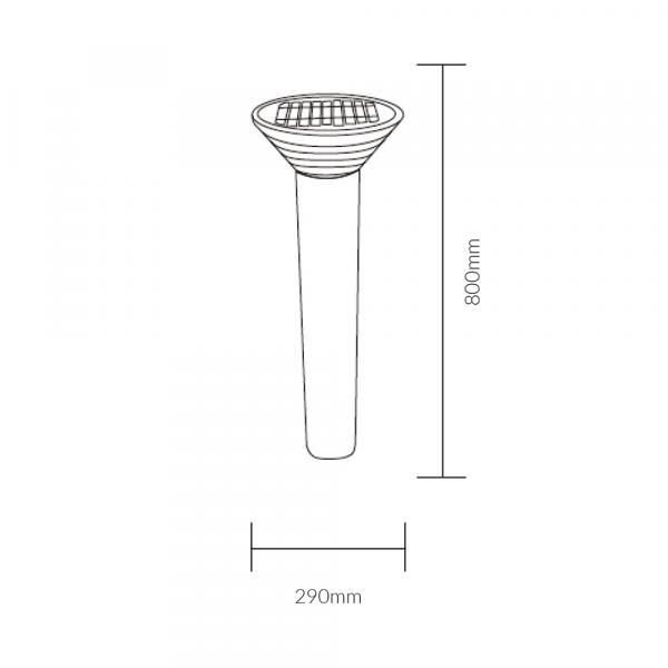 Vibe VBLBOS-021 - 25W Solar LED Bollard Light 3000K/5000K-Vibe Lighting-Ozlighting.com.au