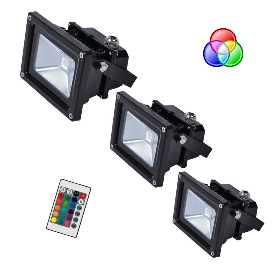 Vibe VBLFL-83X-4-C - 10W/30W/50W LED RGB Colour Changeable Exterior Floodlight With Remote IP65-Vibe Lighting-Ozlighting.com.au