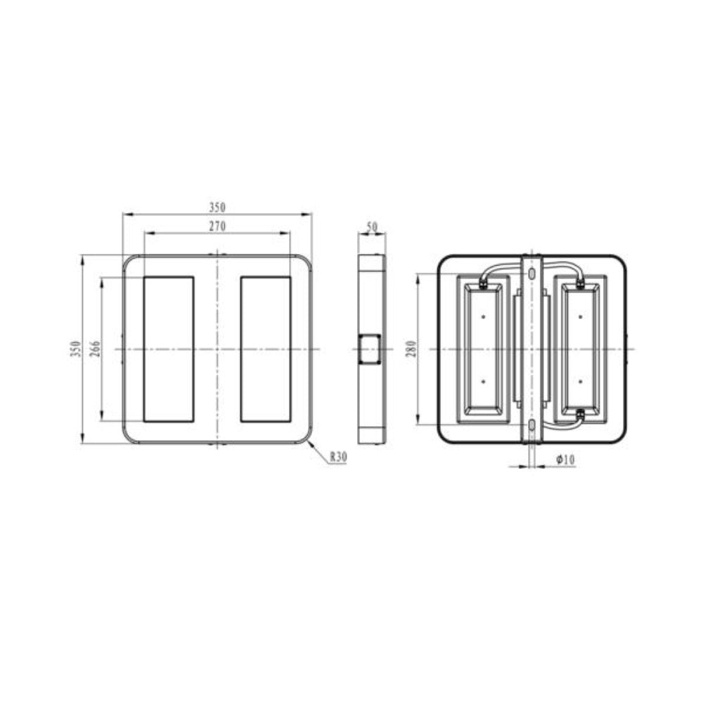 Vibe VBLLB-350 - 120W LED Square Surface Mount Low Bay Canopy Light IP65 - 5000K-Vibe Lighting-Ozlighting.com.au