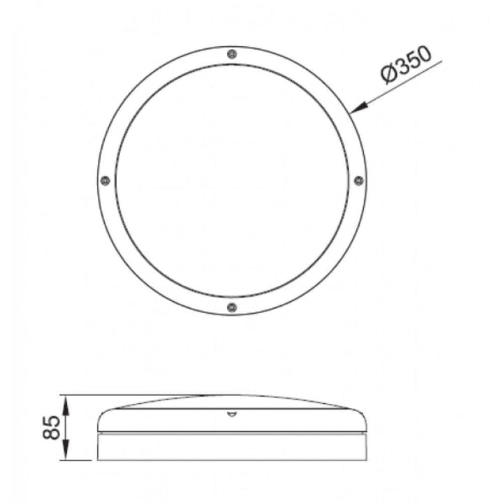 Vibe VBLWL-205 - 17W LED Tri-Colour Exterior Ceiling Bunker Light IP65-Vibe Lighting-Ozlighting.com.au