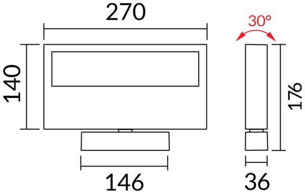 Vibe VBLWL - 34W Dimmable LED Wall Light-Vibe Lighting-Ozlighting.com.au