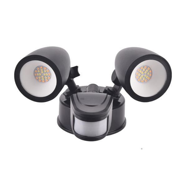 Vibe VBLWL-400 - 2x10W LED Twin Head Tri-Colour Exterior Security Spotlight With Sensor IP44-Vibe Lighting-Ozlighting.com.au