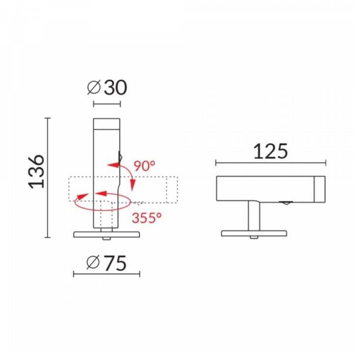 Vibe VBLWL-BSL - 3W LED Interior Bedside Light With Switch IP20 - 3000K-Vibe Lighting-Ozlighting.com.au